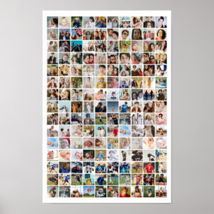 150 Photo Collage Personalized Picture Grid Poster