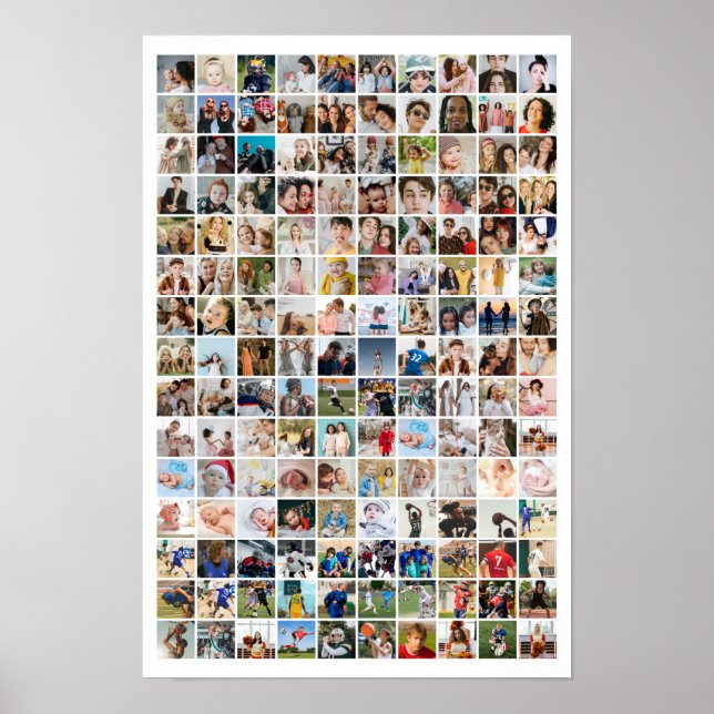 150 Photo Collage Personalized Picture Grid Poster (Front)