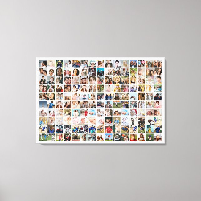 150 Pictures Custom Photo Collage Square Grid Canvas Print (Front)