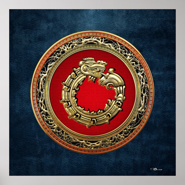 [150] Serpent God Quetzalcoatl [Gold] Poster (Front)