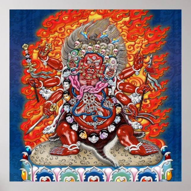 [150] Tibetan Thangka  - Wrathful Deity Hayagriva Poster (Front)