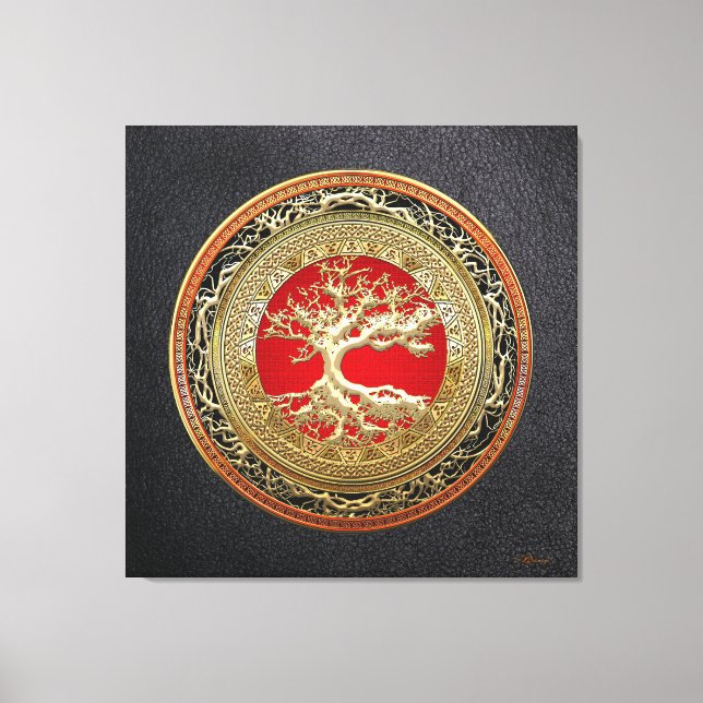 [150] Treasure Trove: Celtic Tree of Life [Gold] Canvas Print (Front)