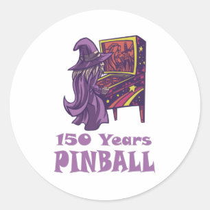 150 Years Pinball Wizard Arcade Birthday Classic Round Sticker
