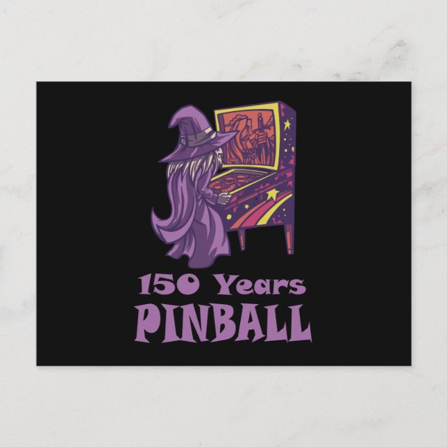 150 Years Pinball Wizard Arcade Birthday Postcard (Front)
