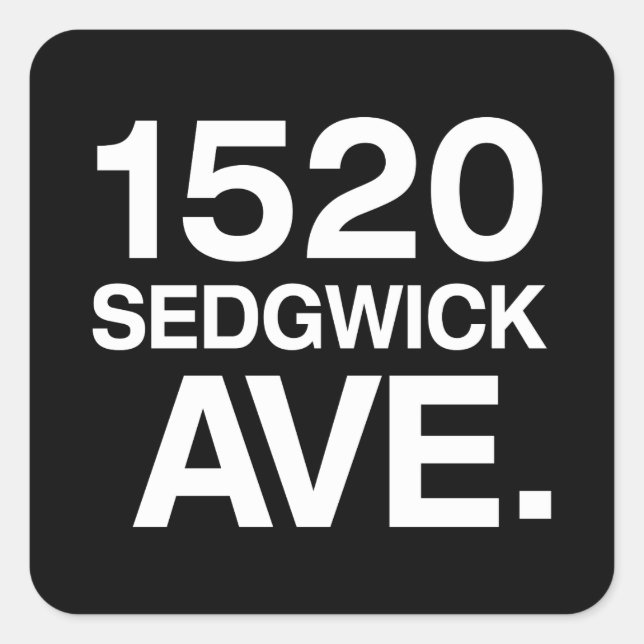 1520 SEDGWICK AVE. SQUARE STICKER (Front)