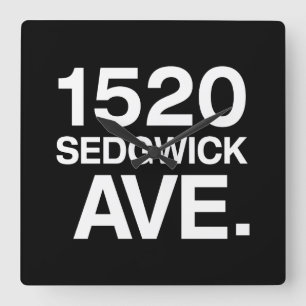 1520 SEDGWICK AVE. SQUARE WALL CLOCK
