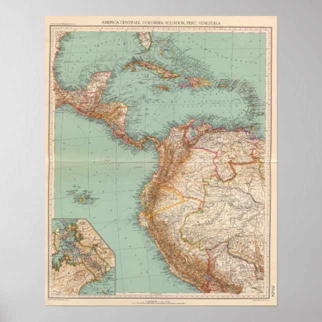 15354 Central America, Colombia Poster (Front)