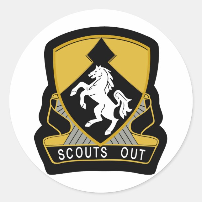 153d Cavalry Scout-Insignia Colour patch Classic Round Sticker (Front)
