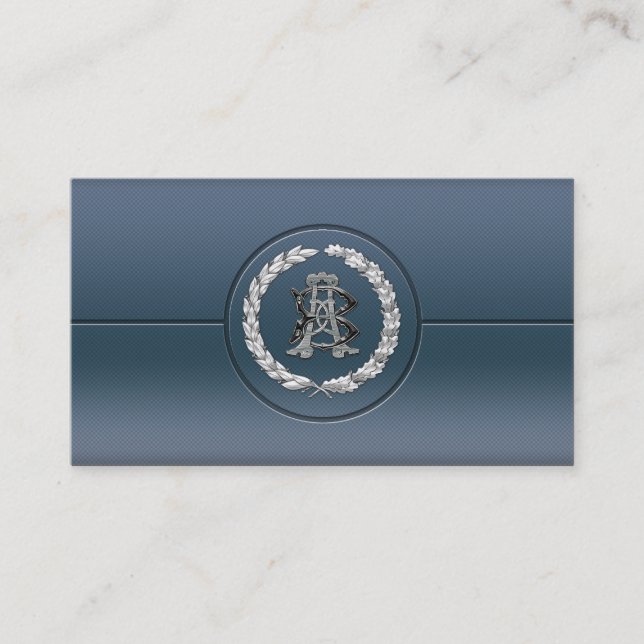 [154] AB & BA Silver Monogram Business Card (Front)