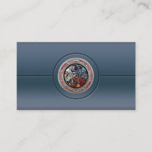 [154] Celtic Treasures - Three Dogs on Silver Business Card