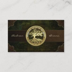[154] Celtic Tree of Life [Gold] Business Card