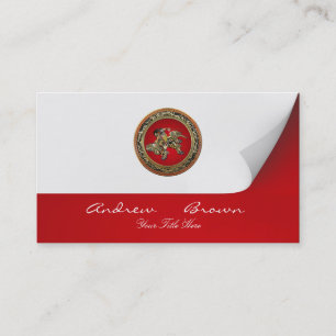 [154] Hokusai - Shoki Riding Shishi Lion Business Card