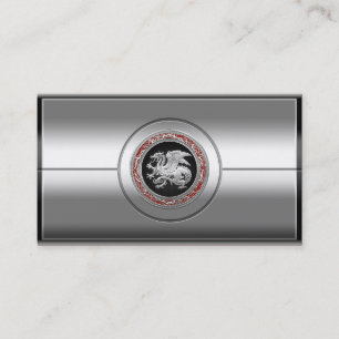 [154] Icelandic Dragon, Landvættir [Silver] Business Card