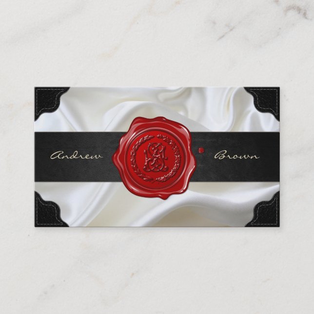 [154] JS & SJ Monogram [Wax Seal] Business Card (Front)