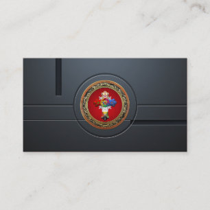 [154] Rosy Cross (Rose Croix) on Red & Gold Business Card