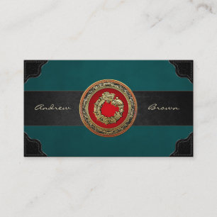 [154] Serpent God Quetzalcoatl [Gold] Business Card