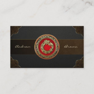 [154] Serpent God Quetzalcoatl [Gold] Business Card