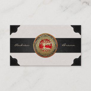 [154] Treasure Trove: Celtic Tree of Life [Gold] Business Card