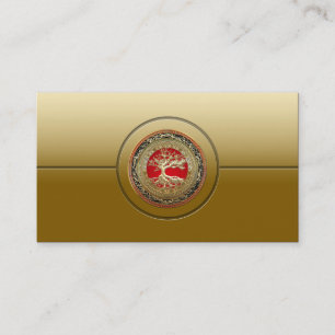 [154] Treasure Trove: Celtic Tree of Life [Gold] Business Card