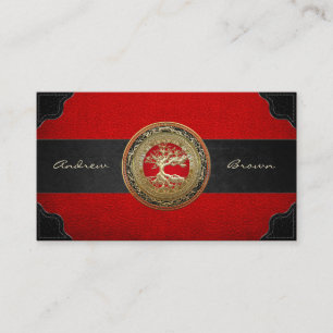 [154] Treasure Trove: Celtic Tree of Life [Gold] Business Card