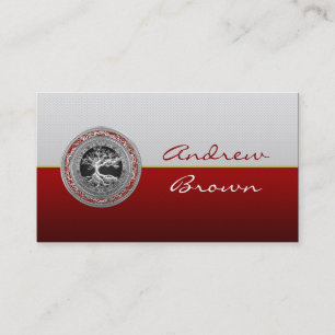 [154] Treasure Trove: Celtic Tree of Life [Silver] Business Card