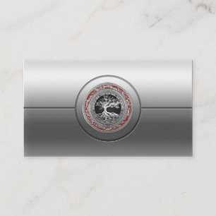 [154] Treasure Trove: Celtic Tree of Life [Silver] Business Card