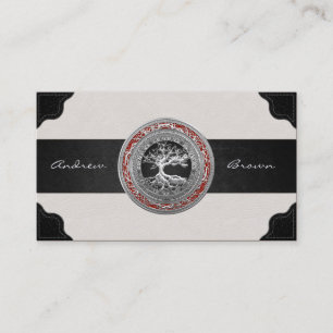 [154] Treasure Trove: Celtic Tree of Life [Silver] Business Card