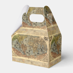 1565 Forlani Antique World Map Vintage Cartography Favour Box