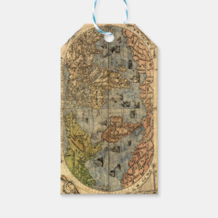 1565 Forlani Antique World Map Vintage Cartography Gift Tags