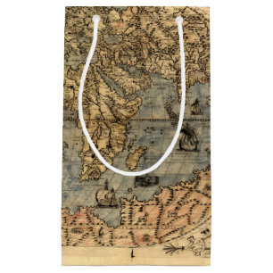 1565 Forlani Antique World Map Vintage Cartography Small Gift Bag