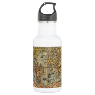 1565 Forlani AntiquevWorld Map Renaissance  532 Ml Water Bottle