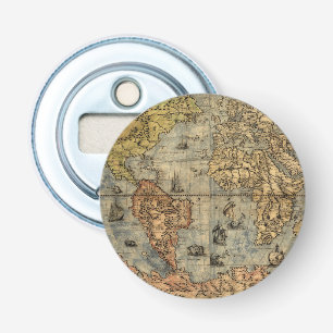 1565 Forlani AntiquevWorld Map Renaissance Bottle Opener