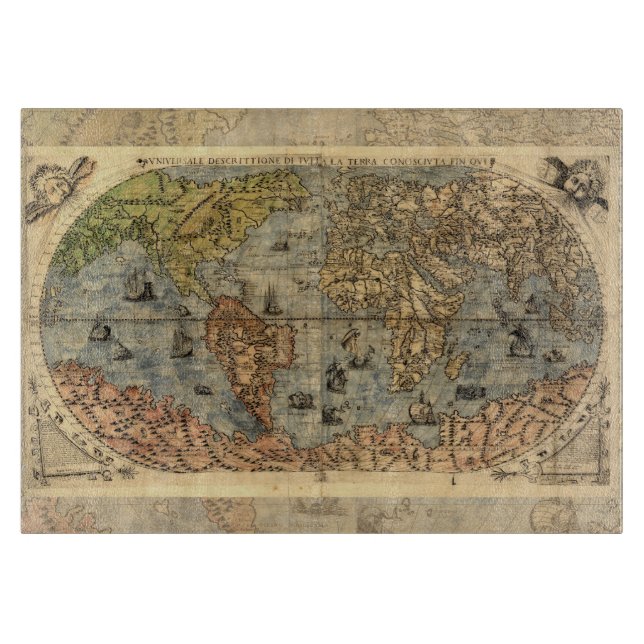 1565 Forlani AntiquevWorld Map Renaissance  Cutting Board (Front)