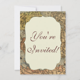 1565 Forlani AntiquevWorld Map Renaissance  Invitation