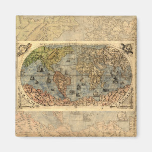 1565 Forlani AntiquevWorld Map Renaissance  Magnet
