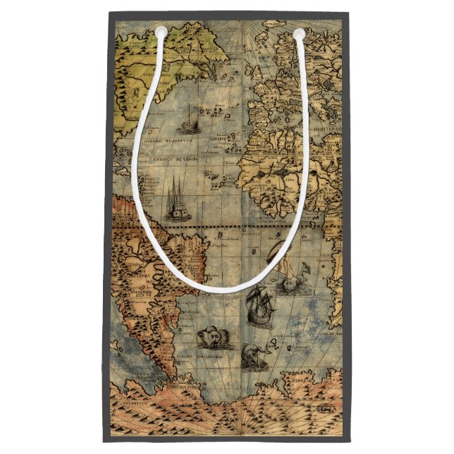 1565 Forlani AntiquevWorld Map Renaissance  Small Gift Bag (Front)