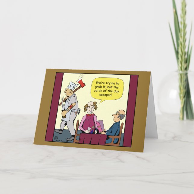 1566 Catch Of The Day Escaped Cartoon Card (Front)