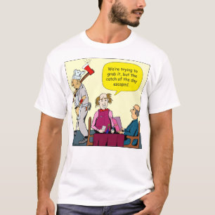 1566 Catch Of The Day Escaped Cartoon T-Shirt