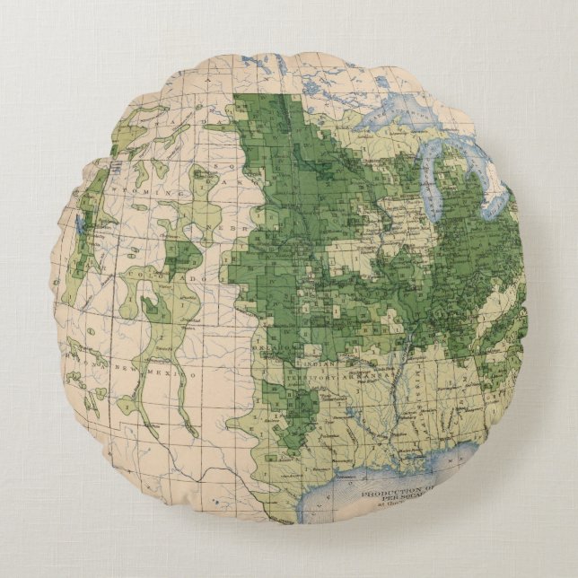 156 Wheat/sq mile Round Cushion (Front)