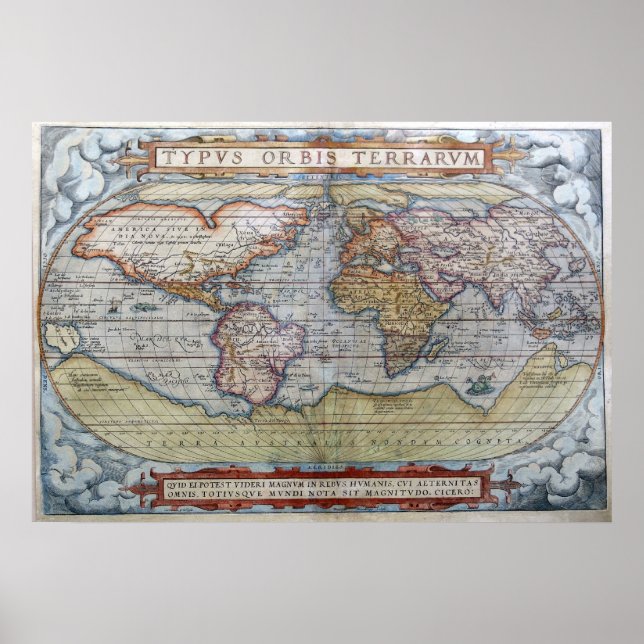 1572 World Map Poster (Front)