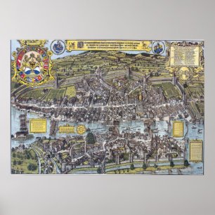 1576 Map of Zürich Poster