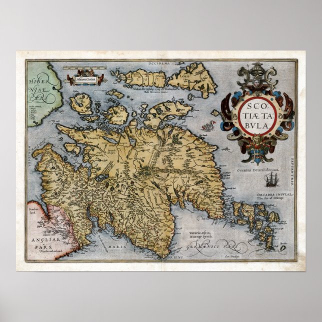 1580 Scotland Map Poster (Front)