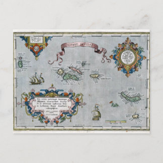 1584 Azores Map Postcard