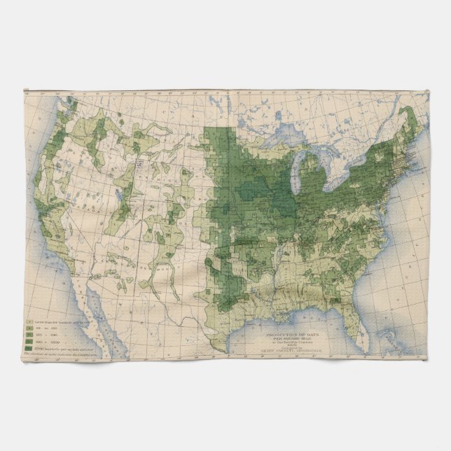 158 Oats/sq mile Tea Towel (Horizontal)