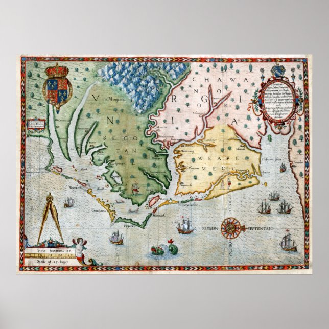 1590 Virginia Map Poster (Front)