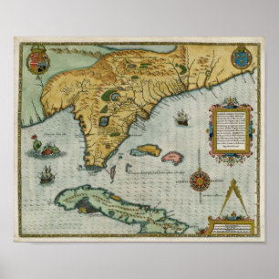 1591 Map of Florida Poster