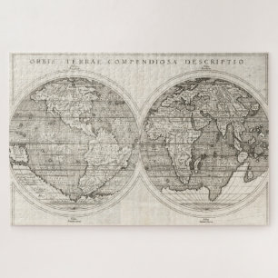 1598 Vintage World Map Latin Cartography Jigsaw Puzzle