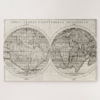 1598 Vintage World Map Latin Cartography Jigsaw Puzzle