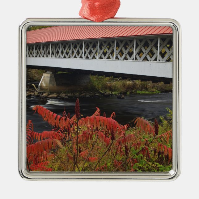 159-foot Ashuelot Covered bridge spanning Metal Tree Decoration (Front)