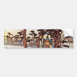 15. 吉原宿, 広重 Yoshiwara-juku, Hiroshige, Ukiyo-e Bumper Sticker